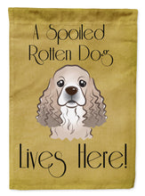 Load image into Gallery viewer, Cocker Spaniel Spoiled Dog Lives Here Garden Flag – Funny Gold Background Dog Decor BB1464GF