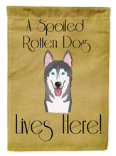 Load image into Gallery viewer, Alaskan Malamute Spoiled Dog Lives Here Garden Flag – Funny Gold Background Dog Decor BB1466GF