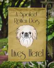 Load image into Gallery viewer, Pekingese Spoiled Dog Lives Here Garden Flag – Funny Gold Background Dog Decor BB1469GF