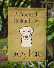 Load image into Gallery viewer, Yellow Labrador Spoiled Dog Lives Here Garden Flag – Funny Gold Background Dog Decor BB1470GF