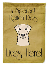 Load image into Gallery viewer, Yellow Labrador Spoiled Dog Lives Here Garden Flag – Funny Gold Background Dog Decor BB1470GF