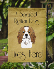 Load image into Gallery viewer, Cavalier Spaniel Spoiled Dog Lives Here Garden Flag – Funny Gold Background Dog Decor BB1472GF