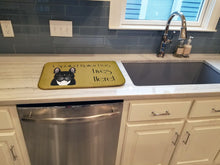 Load image into Gallery viewer, French Bulldog Spoiled Dog Lives Here Dish Drying Mat – Absorbent, Artistic Kitchen Essentials BB1475DDM