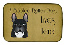 Load image into Gallery viewer, French Bulldog Spoiled Dog Lives Here Dish Drying Mat – Absorbent, Artistic Kitchen Essentials BB1475DDM