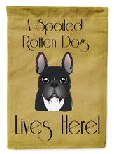 Load image into Gallery viewer, French Bulldog Spoiled Dog Lives Here Garden Flag – Funny Gold Background Dog Decor BB1475GF