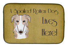 Load image into Gallery viewer, Borzoi Spoiled Dog Lives Here Dish Drying Mat – Absorbent, Artistic Kitchen Essentials BB1476DDM