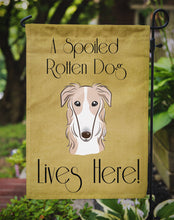 Load image into Gallery viewer, Borzoi Spoiled Dog Lives Here Garden Flag – Funny Gold Background Dog Decor BB1476GF