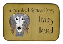 Load image into Gallery viewer, Saluki Spoiled Dog Lives Here Dish Drying Mat – Absorbent, Artistic Kitchen Essentials BB1477DDM