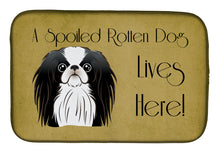 Load image into Gallery viewer, Japanese Chin Spoiled Dog Lives Here Dish Drying Mat – Absorbent, Artistic Kitchen Essentials BB1478DDM