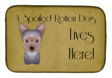 Load image into Gallery viewer, Yorkie Puppy Spoiled Dog Lives Here Dish Drying Mat – Absorbent, Artistic Kitchen Essentials BB1480DDM