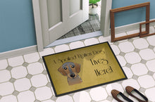 Load image into Gallery viewer, Wirehaired Dachshund Spoiled Dog Lives Here Doormat - 24x36 Decorative Floor Mat – Indoor/Outdoor Rug with Artistic Flair BB1481JMAT