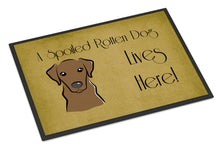 Load image into Gallery viewer, Chocolate Labrador Spoiled Dog Lives Here Doormat - 24x36 Decorative Floor Mat – Indoor/Outdoor Rug with Artistic Flair BB1482JMAT