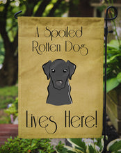 Load image into Gallery viewer, Black Labrador Spoiled Dog Lives Here Garden Flag – Funny Gold Background Dog Decor BB1483GF