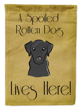 Load image into Gallery viewer, Black Labrador Spoiled Dog Lives Here Garden Flag – Funny Gold Background Dog Decor BB1483GF