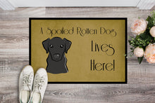 Load image into Gallery viewer, Black Labrador Spoiled Dog Lives Here Doormat - 24x36 Decorative Floor Mat – Indoor/Outdoor Rug with Artistic Flair BB1483JMAT