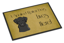 Load image into Gallery viewer, Black Labrador Spoiled Dog Lives Here Doormat - 24x36 Decorative Floor Mat – Indoor/Outdoor Rug with Artistic Flair BB1483JMAT
