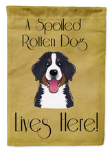 Load image into Gallery viewer, Bernese Mountain Dog Spoiled Dog Lives Here Garden Flag – Funny Gold Background Dog Decor BB1485GF