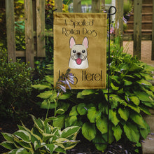 Load image into Gallery viewer, French Bulldog Spoiled Dog Lives Here Garden Flag – Funny Gold Background Dog Decor BB1486GF