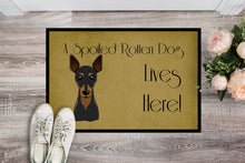 Load image into Gallery viewer, Min Pin Spoiled Dog Lives Here Doormat - 24x36 Decorative Floor Mat – Indoor/Outdoor Rug with Artistic Flair BB1488JMAT