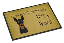 Load image into Gallery viewer, Min Pin Spoiled Dog Lives Here Doormat - 24x36 Decorative Floor Mat – Indoor/Outdoor Rug with Artistic Flair BB1488JMAT