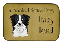 Load image into Gallery viewer, Border Collie Spoiled Dog Lives Here Dish Drying Mat – Absorbent, Artistic Kitchen Essentials BB1489DDM