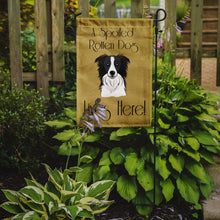 Load image into Gallery viewer, Border Collie Spoiled Dog Lives Here Garden Flag – Funny Gold Background Dog Decor BB1489GF