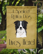 Load image into Gallery viewer, Border Collie Spoiled Dog Lives Here Garden Flag – Funny Gold Background Dog Decor BB1489GF