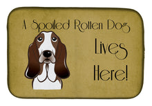 Load image into Gallery viewer, Basset Hound Spoiled Dog Lives Here Dish Drying Mat – Absorbent, Artistic Kitchen Essentials BB1491DDM