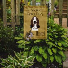 Load image into Gallery viewer, Basset Hound Spoiled Dog Lives Here Garden Flag – Funny Gold Background Dog Decor BB1491GF