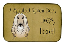 Load image into Gallery viewer, Afghan Hound Spoiled Dog Lives Here Dish Drying Mat – Absorbent, Artistic Kitchen Essentials BB1492DDM