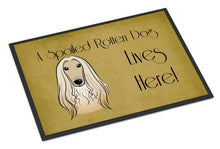 Load image into Gallery viewer, Afghan Hound Spoiled Dog Lives Here Doormat - 24x36 Decorative Floor Mat – Indoor/Outdoor Rug with Artistic Flair BB1492JMAT