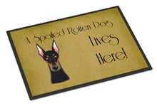 Load image into Gallery viewer, Doberman Spoiled Dog Lives Here Doormat - 24x36 Decorative Floor Mat – Indoor/Outdoor Rug with Artistic Flair BB1493JMAT