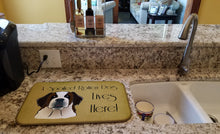 Load image into Gallery viewer, Saint Bernard Spoiled Dog Lives Here Dish Drying Mat – Absorbent, Artistic Kitchen Essentials BB1494DDM
