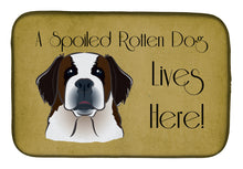 Load image into Gallery viewer, Saint Bernard Spoiled Dog Lives Here Dish Drying Mat – Absorbent, Artistic Kitchen Essentials BB1494DDM