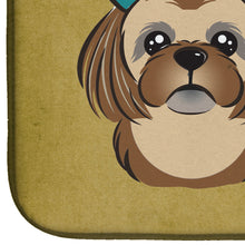 Load image into Gallery viewer, Chocolate Brown Shih Tzu Spoiled Dog Lives Here Dish Drying Mat – Absorbent, Artistic Kitchen Essentials BB1497DDM