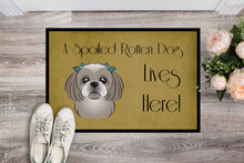 Load image into Gallery viewer, Gray Silver Shih Tzu Spoiled Dog Lives Here Doormat - 24x36 Decorative Floor Mat – Indoor/Outdoor Rug with Artistic Flair BB1498JMAT