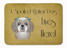 Load image into Gallery viewer, Gray Silver Shih Tzu Spoiled Dog Lives Here Machine Washable Memory Foam Mat BB1498RUG