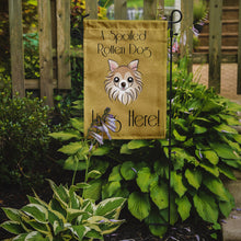 Load image into Gallery viewer, Chihuahua Spoiled Dog Lives Here Garden Flag – Funny Gold Background Dog Decor BB1499GF