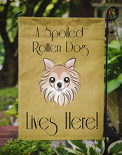 Load image into Gallery viewer, Chihuahua Spoiled Dog Lives Here Garden Flag – Funny Gold Background Dog Decor BB1499GF