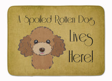 Load image into Gallery viewer, Chocolate Brown Poodle Spoiled Dog Lives Here Machine Washable Memory Foam Mat BB1504RUG