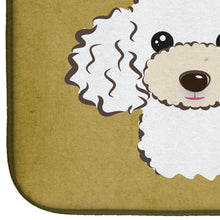 Load image into Gallery viewer, White Poodle Spoiled Dog Lives Here Dish Drying Mat – Absorbent, Artistic Kitchen Essentials BB1505DDM