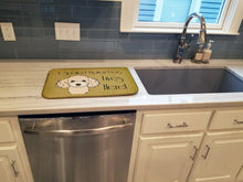 Load image into Gallery viewer, Buff Poodle Spoiled Dog Lives Here Dish Drying Mat – Absorbent, Artistic Kitchen Essentials BB1506DDM