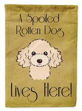 Load image into Gallery viewer, Buff Poodle Spoiled Dog Lives Here Garden Flag – Funny Gold Background Dog Decor BB1506GF