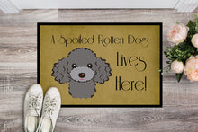 Load image into Gallery viewer, Silver Gray Poodle Spoiled Dog Lives Here Doormat - 24x36 Decorative Floor Mat – Indoor/Outdoor Rug with Artistic Flair BB1507JMAT
