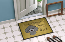 Load image into Gallery viewer, Silver Gray Poodle Spoiled Dog Lives Here Doormat - 24x36 Decorative Floor Mat – Indoor/Outdoor Rug with Artistic Flair BB1507JMAT