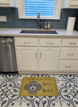 Load image into Gallery viewer, Silver Gray Poodle Spoiled Dog Lives Here Machine Washable Memory Foam Mat BB1507RUG