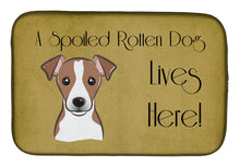 Load image into Gallery viewer, Jack Russell Terrier Spoiled Dog Lives Here Dish Drying Mat – Absorbent, Artistic Kitchen Essentials BB1508DDM