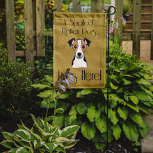 Load image into Gallery viewer, Jack Russell Terrier Spoiled Dog Lives Here Garden Flag – Funny Gold Background Dog Decor BB1509GF