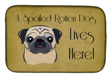 Load image into Gallery viewer, Fawn Pug Spoiled Dog Lives Here Dish Drying Mat – Absorbent, Artistic Kitchen Essentials BB1510DDM