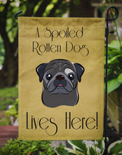 Load image into Gallery viewer, Black Pug Spoiled Dog Lives Here Garden Flag – Funny Gold Background Dog Decor BB1511GF